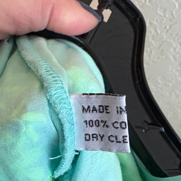 Aqua Dress with Neon Green Embroidery - Picture 6 of 7